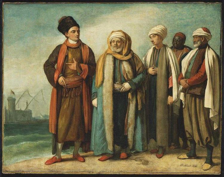 Benjamin West The Ambassador from Tunis with His Attendants as He Appeared in England in 1781 oil painting image